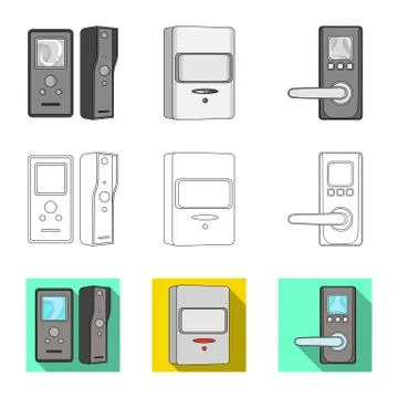Vector design of cctv and camera symbol. Collection of cctv and system vector Stock Illustration