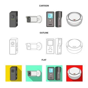 Vector design of cctv and camera logo. Set of cctv and system vector icon for Illustrazione stock