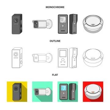 Vector design of cctv and camera icon. Collection of cctv and system stock Stock Illustration