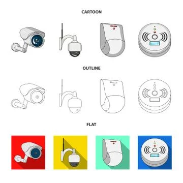 Vector design of cctv and camera icon. Set of cctv and system stock symbol for Illustrazione stock