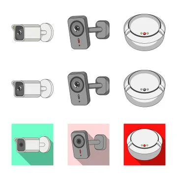 Vector design of cctv and camera icon. Collection of cctv and system vector icon Illustrazione stock