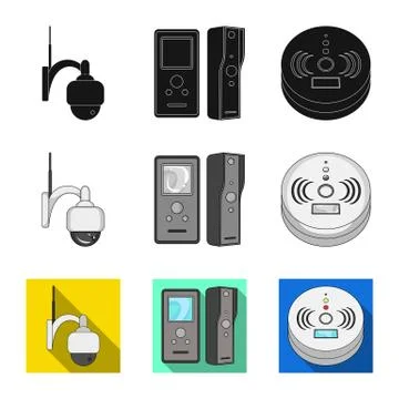 Vector design of cctv and camera icon. Collection of cctv and system stock Stock Illustration