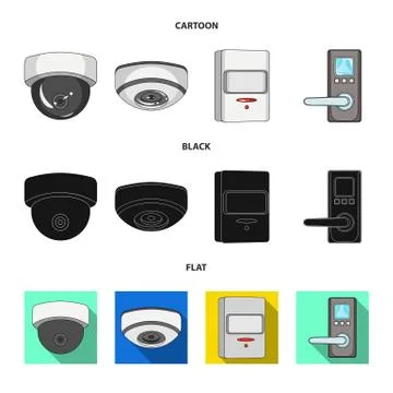 Vector design of cctv and camera logo. Set of cctv and system vector icon for イラスト素材
