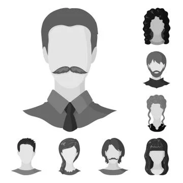 Vector design of character and profile sign. Collection of character and dummy Stock Illustration