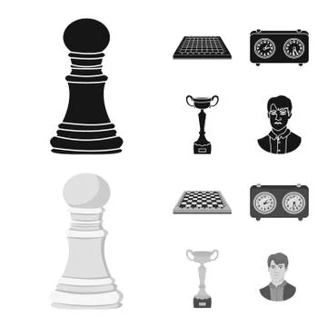 Vector design of checkmate and thin logo. Set of checkmate and target stock Illustrazione stock