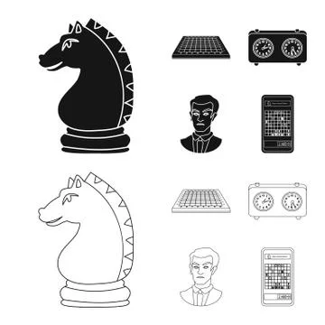 Vector design of checkmate and thin symbol. Collection of checkmate and target Illustrazione stock