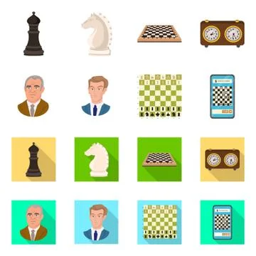 Vector design of checkmate and thin symbol. Collection of checkmate and target Stock Illustration