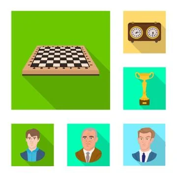 Vector design of checkmate and thin sign. Collection of checkmate and target Illustrazione stock