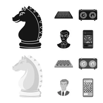 Vector design of checkmate and thin sign. Set of checkmate and target stock Illustrazione stock