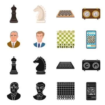 Vector design of checkmate and thin logo. Collection of checkmate and target Stock Illustration