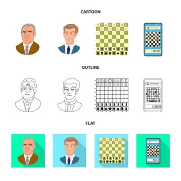 Vector design of checkmate and thin logo. Set of checkmate and target stock Stock Illustration