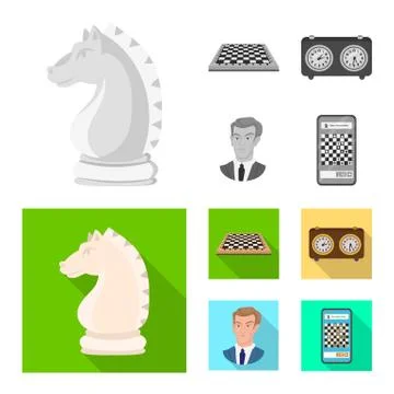 Vector design of checkmate and thin icon. Set of checkmate and target stock Illustrazione stock