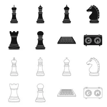 Vector design of checkmate and thin icon. Collection of checkmate and target Stock Illustration