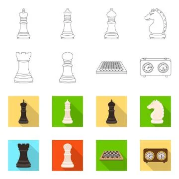 Vector design of checkmate and thin logo. Collection of checkmate and target Illustrazione stock