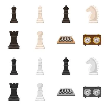 Vector design of checkmate and thin icon. Collection of checkmate and target Stock Illustration