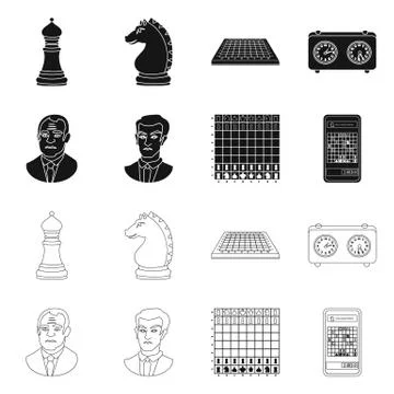 Vector design of checkmate and thin logo. Set of checkmate and target stock Stock Illustration