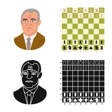 Vector design of checkmate and thin logo. Collection of checkmate and target Stock Illustration