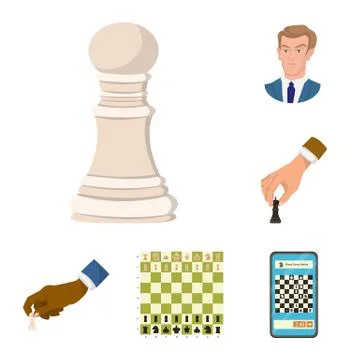Vector design of chess and game sign. Set of chess and strategy vector icon for Stock Illustration