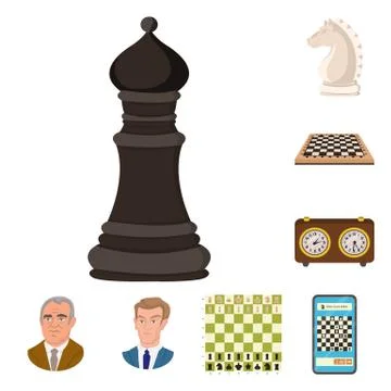Vector design of chess and game symbol. Set of chess and strategy stock vector Illustrazione stock