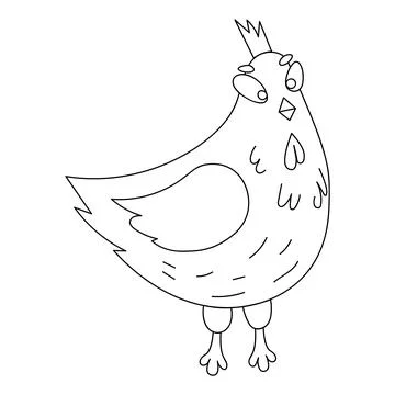 Vector design of a chicken in doodle style. Stock Illustration