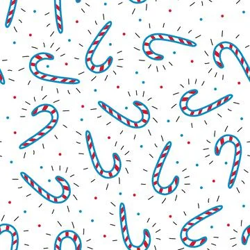 Vector design of Christmas pattern with candy canes Stock Illustration