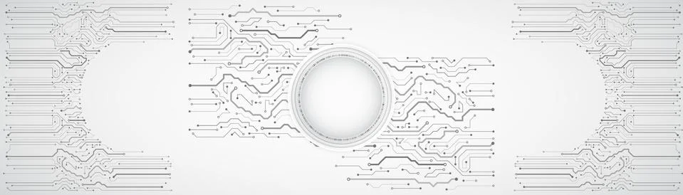 Vector design circuit board. Wide modern futuristic, engineering background.  Stock Illustration