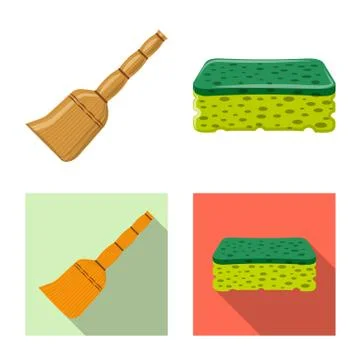 Vector design of cleaning and service logo. Set of cleaning and household stock Illustration