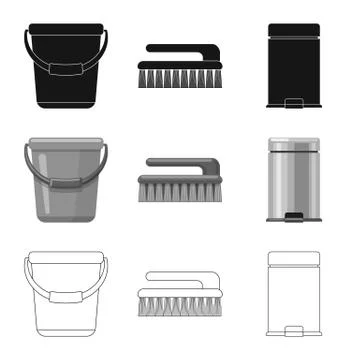 Vector design of cleaning and service sign. Collection of cleaning and household Illustrazione stock