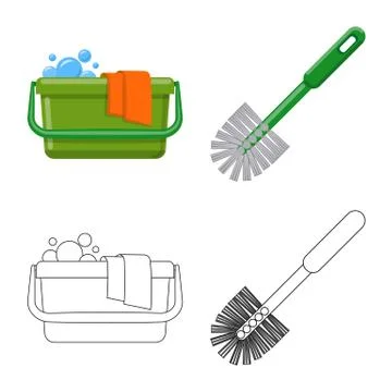 Vector design of cleaning and service symbol. Set of cleaning and household Stock Illustration