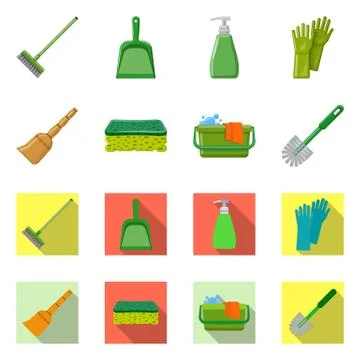 Vector design of cleaning and service sign. Collection of cleaning and household Stock Illustration