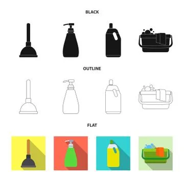 Vector design of cleaning and service symbol. Collection of cleaning and Stock Illustration