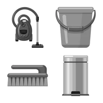 Vector design of cleaning and service logo. Set of cleaning and household stock Illustration