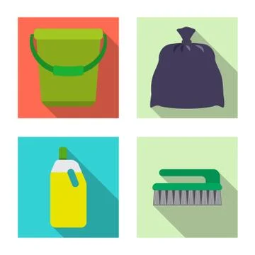 Vector design of cleaning and service icon. Set of cleaning and household vector Stock Illustration