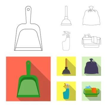 Vector design of cleaning and service logo. Set of cleaning and household vector Stock Illustration