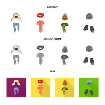 Vector design of clothes and texture icon. Collection of clothes and weather Stock Illustration