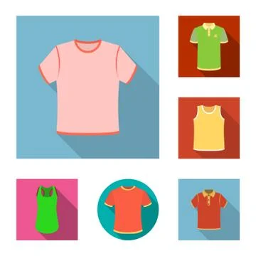 Vector design of clothes and wear icon. Collection of clothes and short stock Stock Illustration