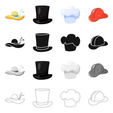 Vector design of clothing and cap sign. Collection of clothing and beret vector Stock Illustration