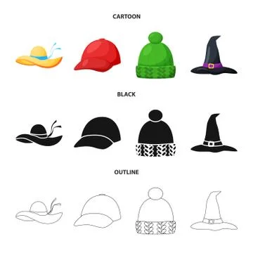 Vector design of clothing and cap icon. Collection of clothing and beret stock Stock Illustration