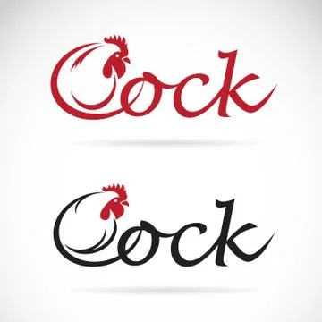 Vector design cock is text on a white background. Stock Illustration