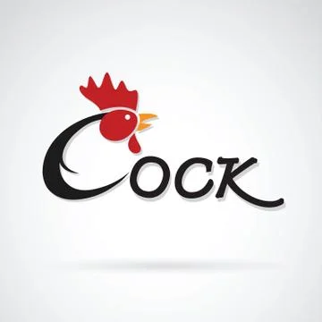 Vector design cock is text on a white background. Stock Illustration