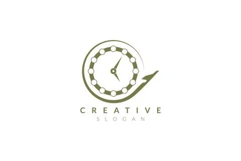 Vector design of combined plane and clock shape. Minimalist and simple illust Stock Illustration