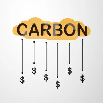 Vector design in concept of Carbon Pricing on grey gradient background. Stock Illustration