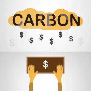 Vector design in concept of Carbon Pricing on grey gradient background. Stock Illustration