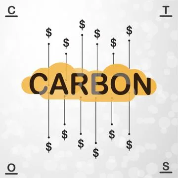 Vector design in concept of Carbon Pricing on grey gradient background. Stock Illustration