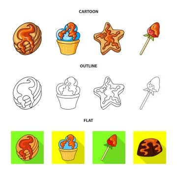 Vector design of confectionery and culinary logo. Set of confectionery and Illustrazione stock
