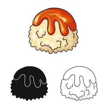 Vector design of confectionery and culinary sign. Collection of confectionery Stock Illustration