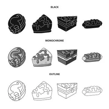 Vector design of confectionery and culinary icon. Set of confectionery and Stock Illustration