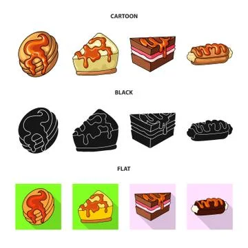 Vector design of confectionery and culinary logo. Collection of confectionery Stock Illustration