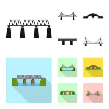 Vector design of connection and design sign. Set of connection and side vector Stock Illustration