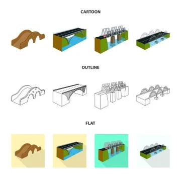 Vector design of connection and design icon. Collection of connection and side Stock Illustration